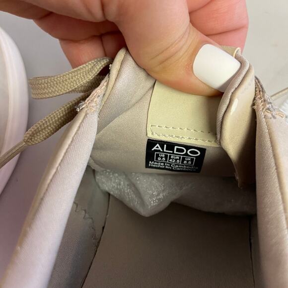 ALDO |‎ Cream Colored Nautral men’s Sneakers 9.5 - Picture 6 of 6